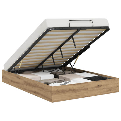 vidaXL Ottoman Bed Frame Artisan Oak 203 x 140 x 25 cm Engineered Wood