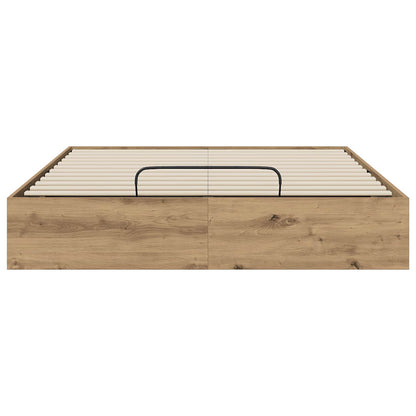 vidaXL Ottoman Bed Frame Artisan Oak 203 x 140 x 25 cm Engineered Wood