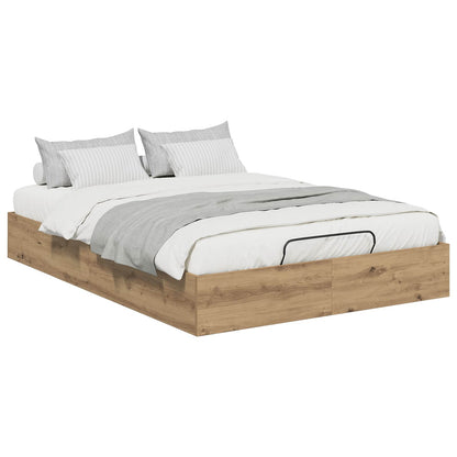 vidaXL Ottoman Bed Frame Artisan Oak 203 x 140 x 25 cm Engineered Wood