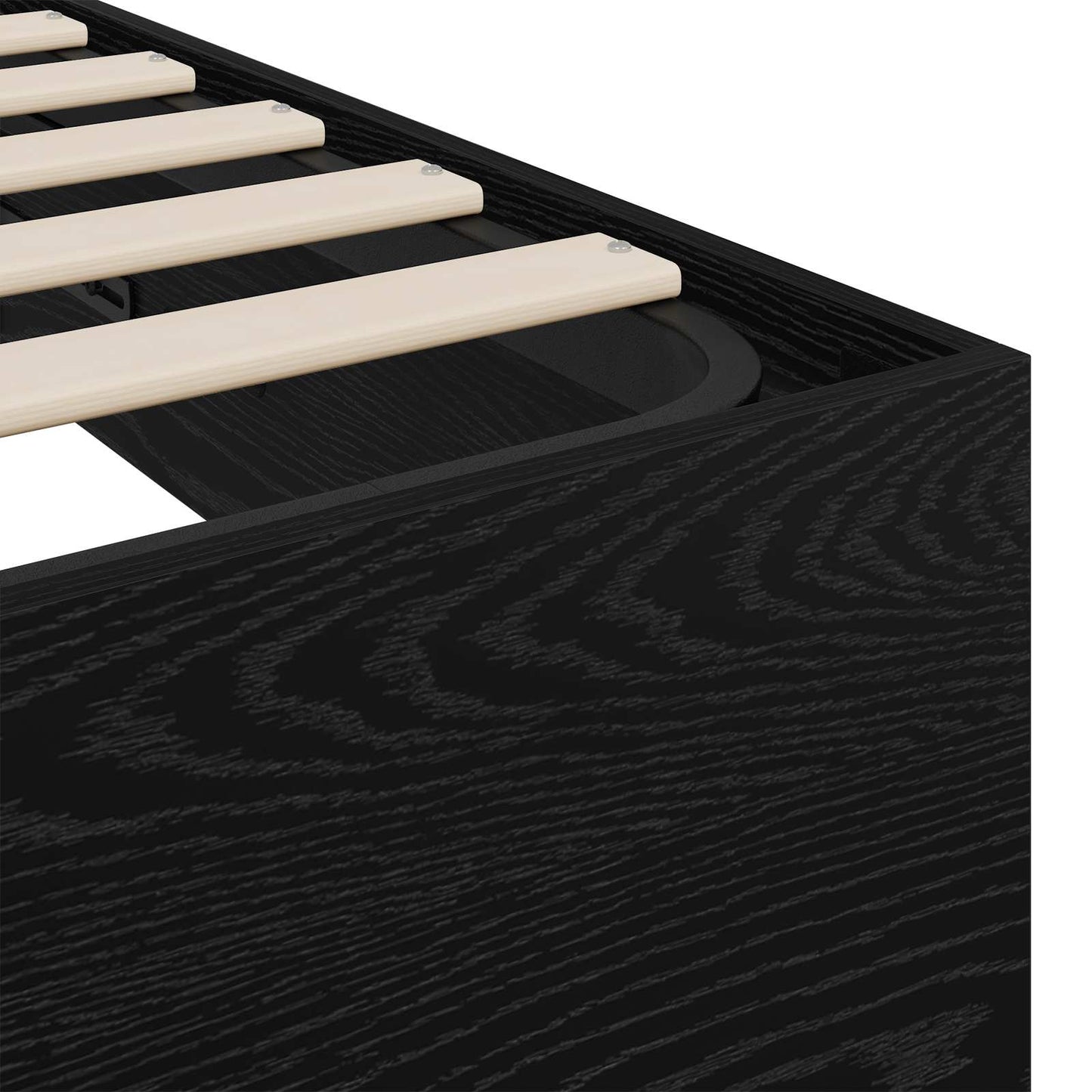 vidaXL Ottoman Bed Frame Black Oak 203 x 120 x 25 cm Engineered Wood