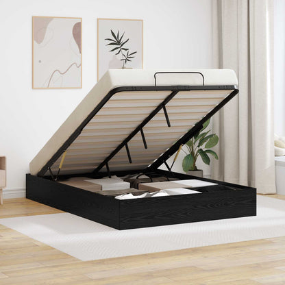 vidaXL Ottoman Bed Frame Black Oak 203 x 120 x 25 cm Engineered Wood