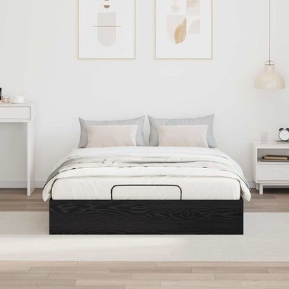 vidaXL Ottoman Bed Frame Black Oak 203 x 120 x 25 cm Engineered Wood