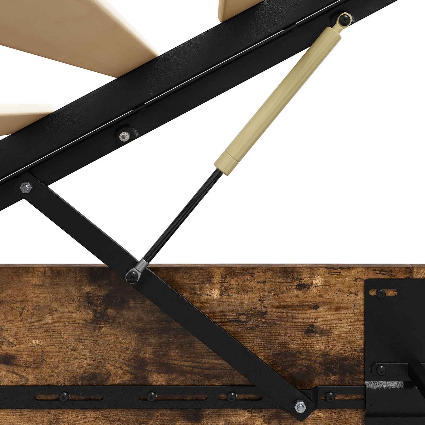vidaXL Ottoman Bed Frame Smoked Oak 203 x 120 x 25 cm Engineered Wood