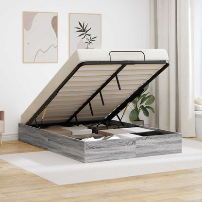 vidaXL Ottoman Bed Frame Grey Sonoma 203 x 120 x 25 cm Engineered Wood