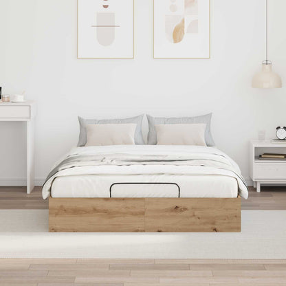 vidaXL Ottoman Bed Frame Artisan Oak 120 x 200 cm Engineered Wood