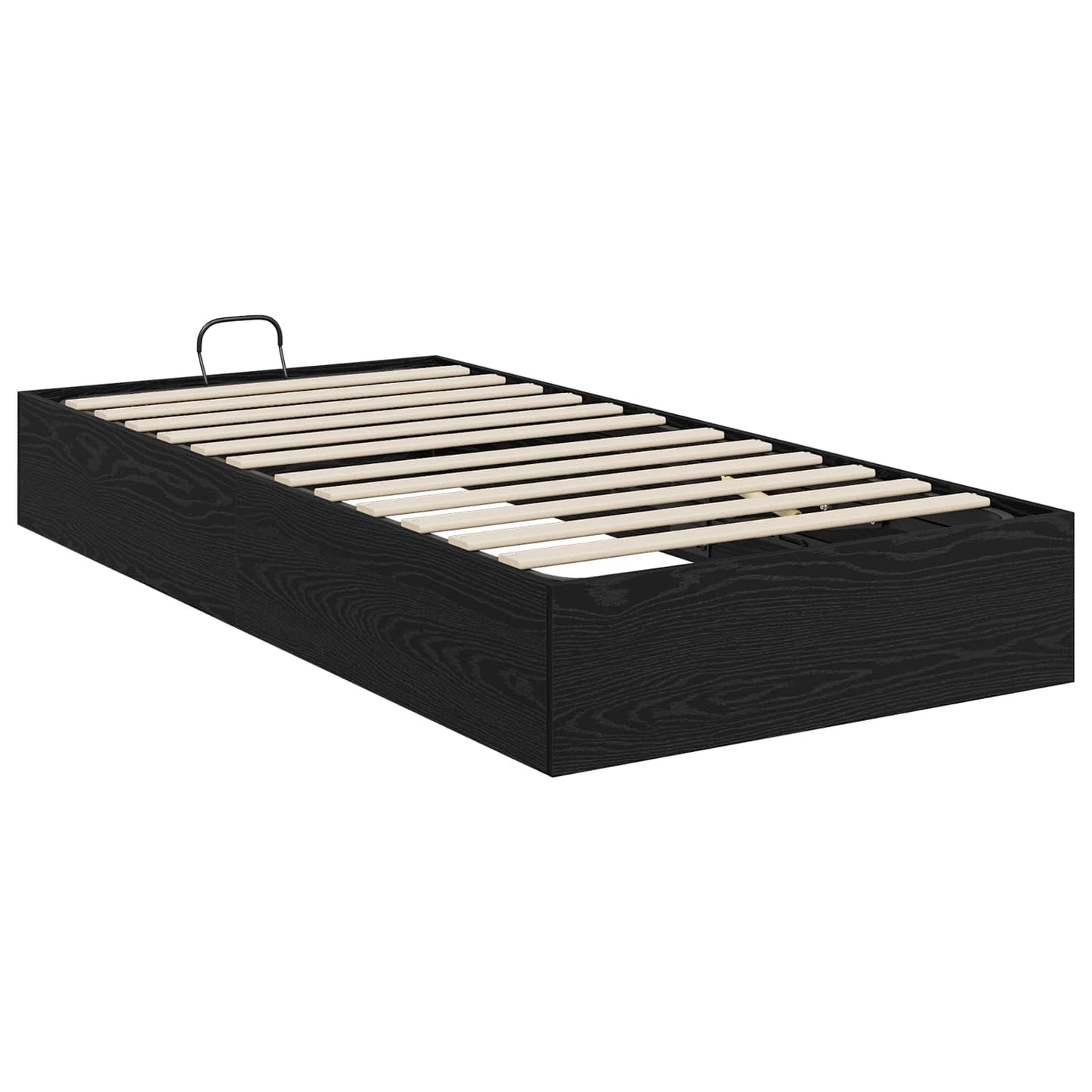 vidaXL Ottoman Bed Frame Black Oak 203 x 90 x 25 cm Engineered Wood