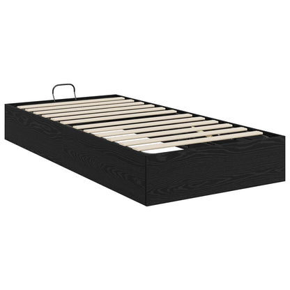 vidaXL Ottoman Bed Frame Black Oak 203 x 90 x 25 cm Engineered Wood