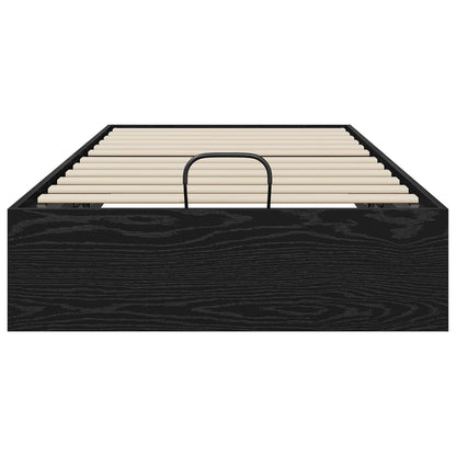 vidaXL Ottoman Bed Frame Black Oak 203 x 90 x 25 cm Engineered Wood