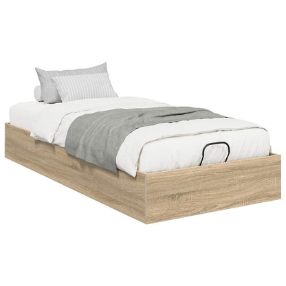 vidaXL Ottoman Bed Frame Sonoma Oak 203 x 90 x 25 cm Engineered Wood