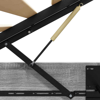 vidaXL Ottoman Bed Frame Grey Sonoma 203 x 90 x 25 cm Engineered Wood