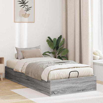 vidaXL Ottoman Bed Frame Grey Sonoma 203 x 90 x 25 cm Engineered Wood