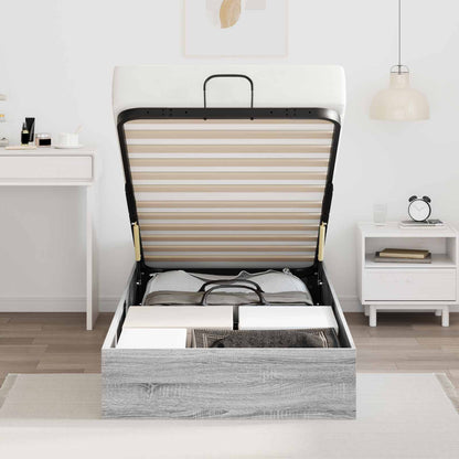 vidaXL Ottoman Bed Frame Grey Sonoma 203 x 90 x 25 cm Engineered Wood