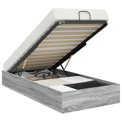 vidaXL Ottoman Bed Frame Grey Sonoma 203 x 90 x 25 cm Engineered Wood