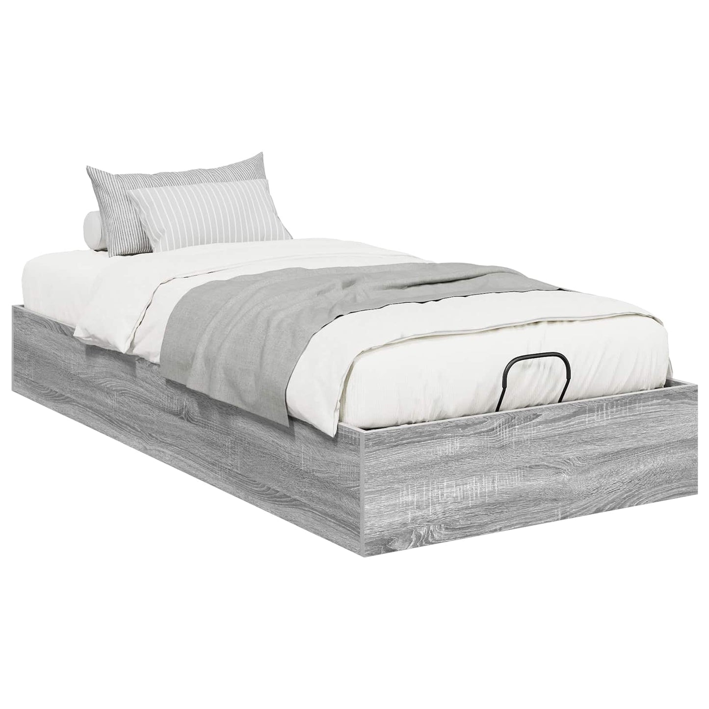 vidaXL Ottoman Bed Frame Grey Sonoma 203 x 90 x 25 cm Engineered Wood