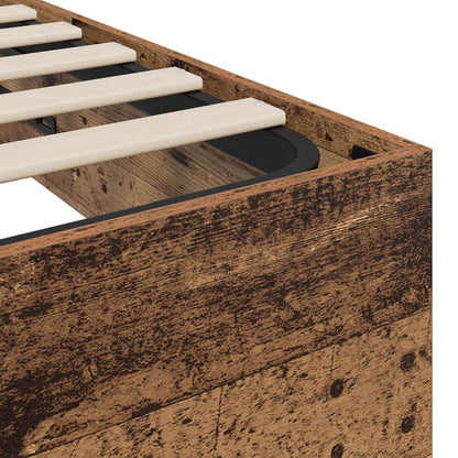 vidaXL Ottoman Bed Frame Old Wood 203 x 90 x 25 cm Chipboard