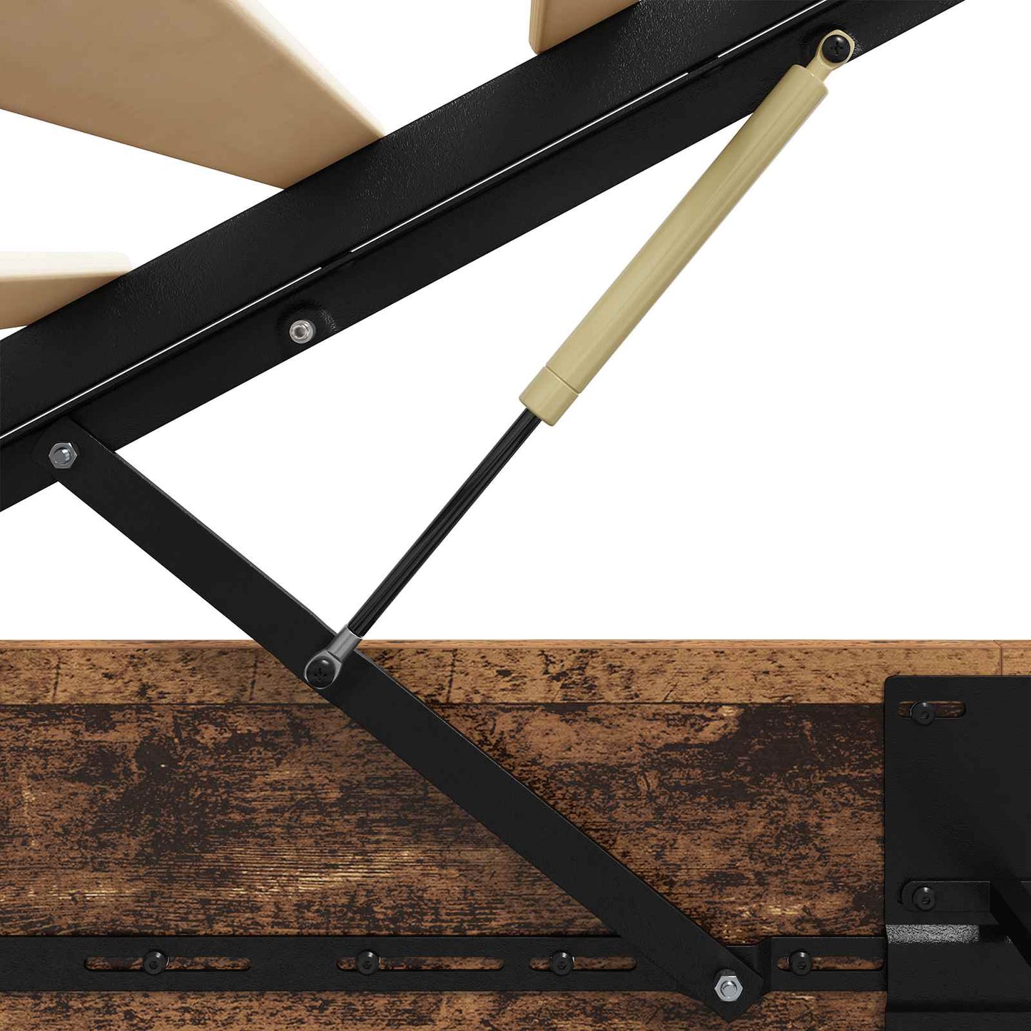 vidaXL Ottoman Bed Frame Old Wood 203 x 90 x 25 cm Chipboard