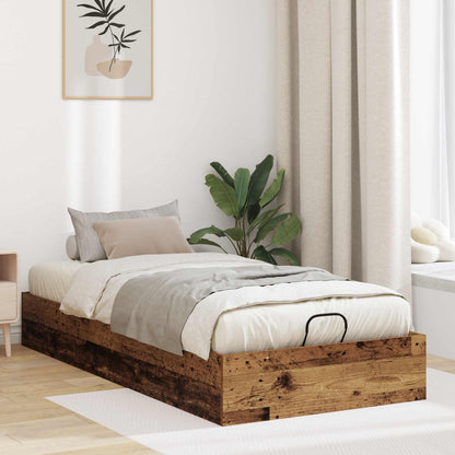 vidaXL Ottoman Bed Frame Old Wood 203 x 90 x 25 cm Chipboard
