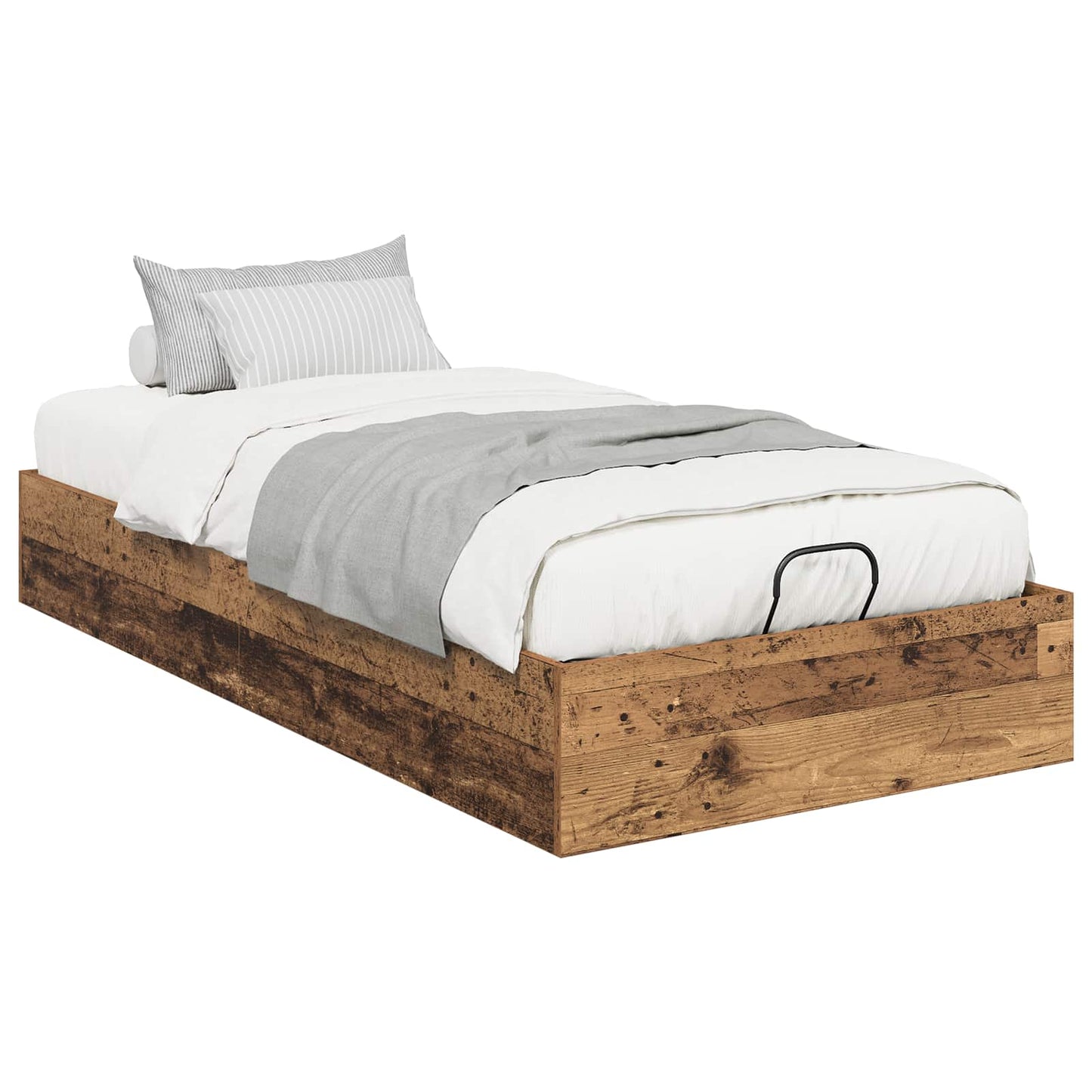 vidaXL Ottoman Bed Frame Old Wood 203 x 90 x 25 cm Chipboard