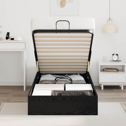 vidaXL Ottoman Bed Frame Black Oak 80.5 x 200 cm Engineered Wood