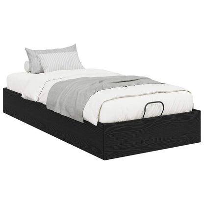 vidaXL Ottoman Bed Frame Black Oak 80.5 x 200 cm Engineered Wood