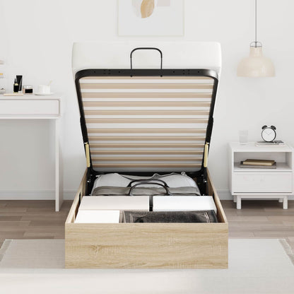 vidaXL Ottoman Bed Frame Sonoma Oak 203 x 80.5 x 25 cm Engineered Wood