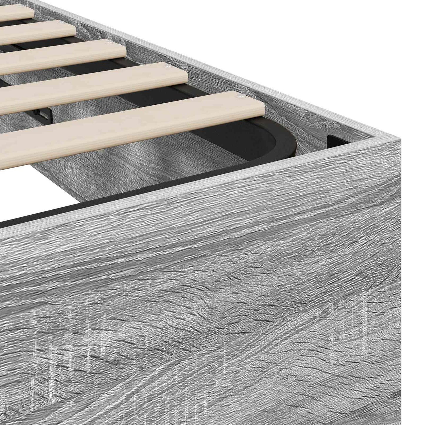 vidaXL Ottoman Bed Frame Grey Sonoma 80.5 x 200 cm Engineered Wood