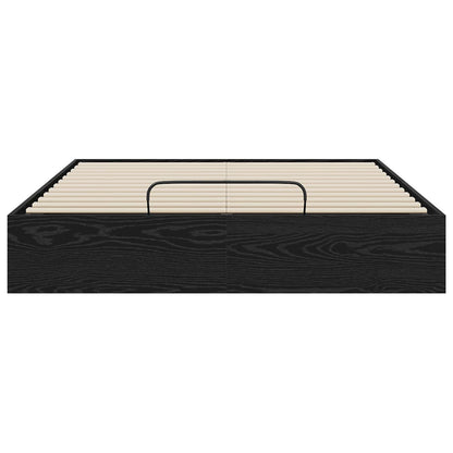 vidaXL Ottoman Bed Frame Black Oak 193 x 140 x 25 cm Engineered Wood
