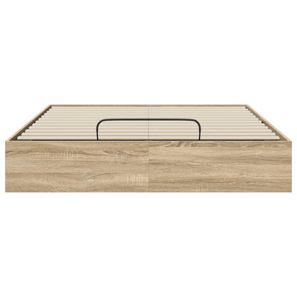 vidaXL Ottoman Bed Frame Sonoma Oak 193 x 140 x 25 cm Engineered Wood
