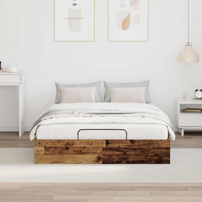vidaXL Ottoman Bed Frame Old Wood 193 x 140 x 25 cm Engineered Wood