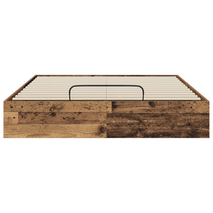 vidaXL Ottoman Bed Frame Old Wood 193 x 140 x 25 cm Engineered Wood