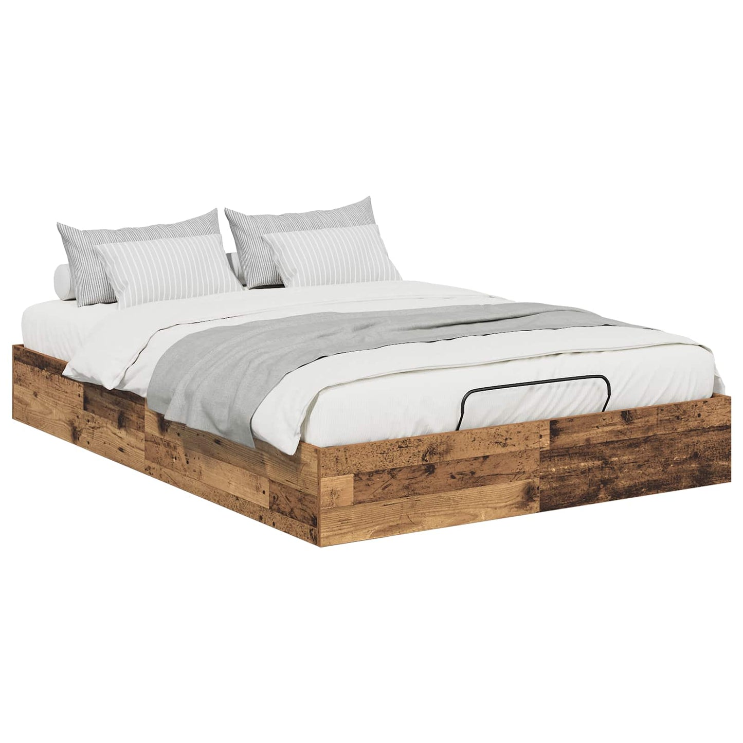 vidaXL Ottoman Bed Frame Old Wood 193 x 140 x 25 cm Engineered Wood
