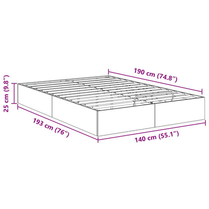 vidaXL Ottoman Bed Frame Old Wood 193 x 140 x 25 cm Engineered Wood