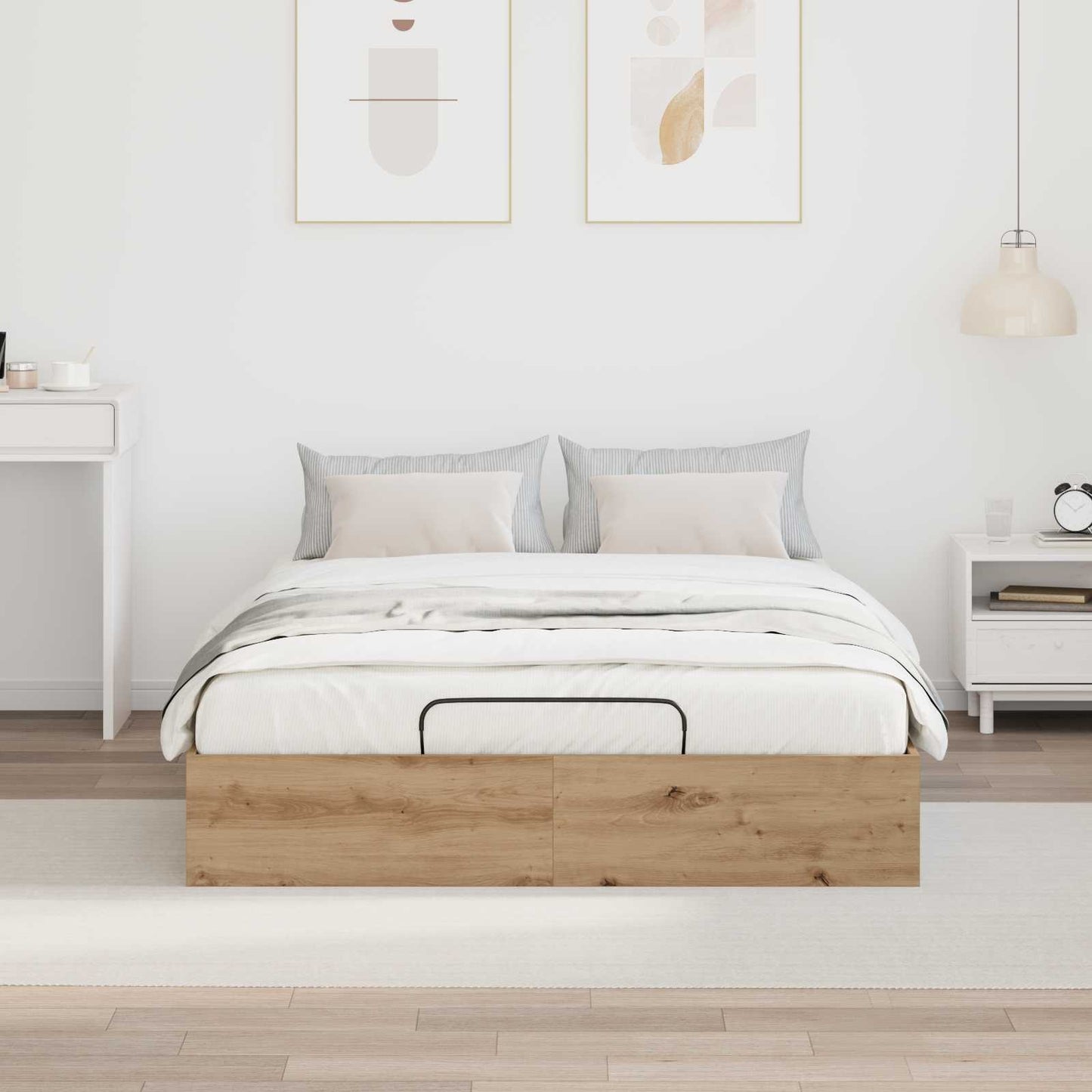 vidaXL Ottoman Bed Frame Artisan Oak 140 x 200 cm Engineered Wood