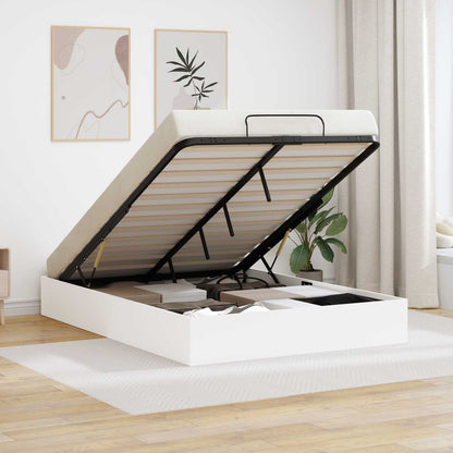 vidaXL Ottoman Bed Frame White 193 x 135 x 25 cm Engineered Wood