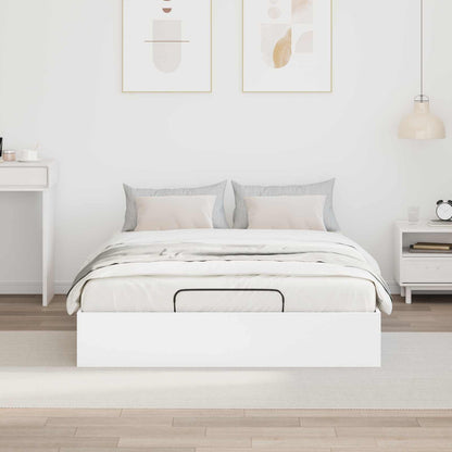 vidaXL Ottoman Bed Frame White 193 x 135 x 25 cm Engineered Wood