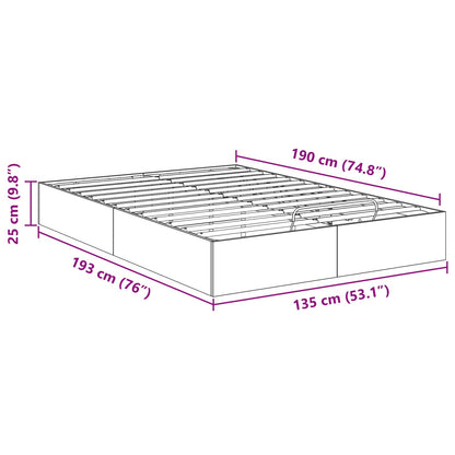 vidaXL Ottoman Bed Frame White 193 x 135 x 25 cm Engineered Wood