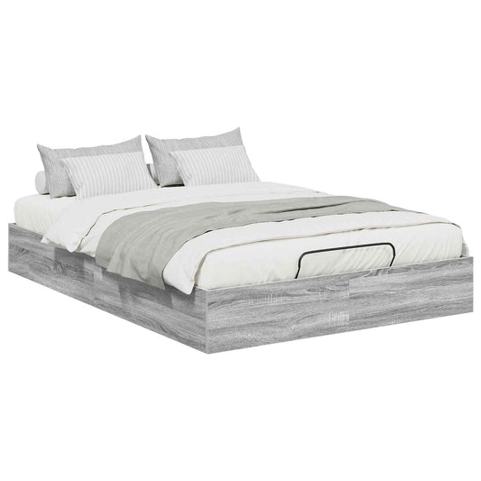 vidaXL Ottoman Bed Frame Grey Sonoma 193 x 135 x 25 cm Engineered Wood