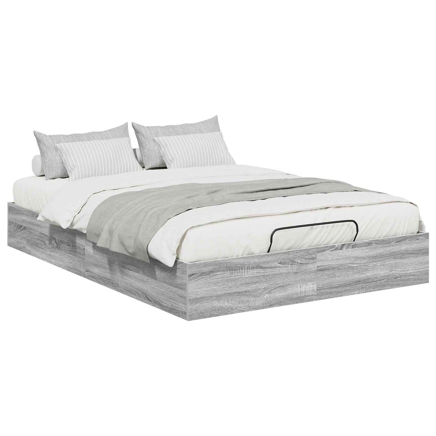 vidaXL Ottoman Bed Frame Grey Sonoma 193 x 135 x 25 cm Engineered Wood