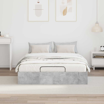 vidaXL Ottoman Bed Frame Concrete Grey 120 x 190 cm Engineered Wood