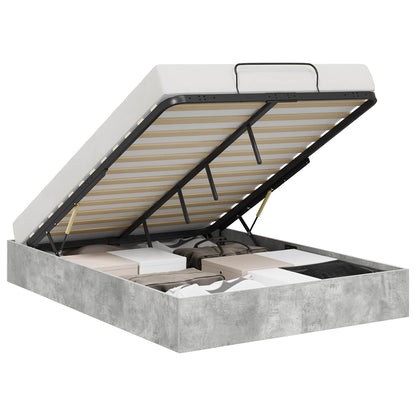 vidaXL Ottoman Bed Frame Concrete Grey 120 x 190 cm Engineered Wood