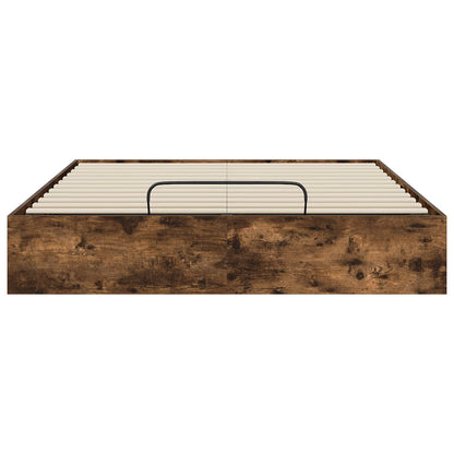 vidaXL Ottoman Bed Frame Smoked Oak 193 x 120 x 25 cm Engineered Wood