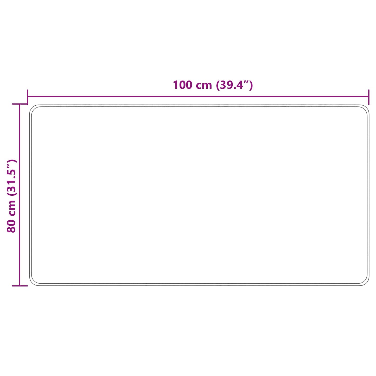 vidaXL Rug Runner MARSA Cream 80 x 100 cm Polyester and PVC