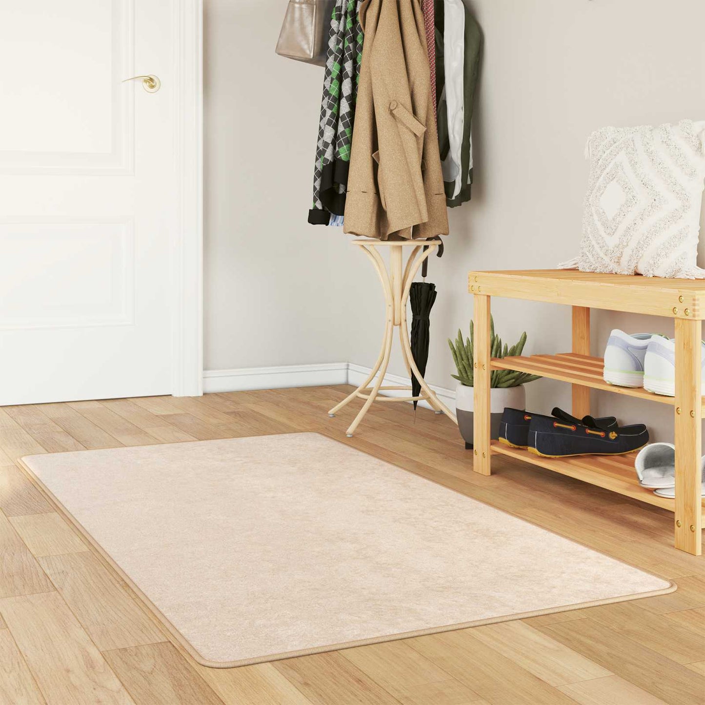 vidaXL Rug Runner MARSA Cream 80 x 200 cm Polyester and PVC