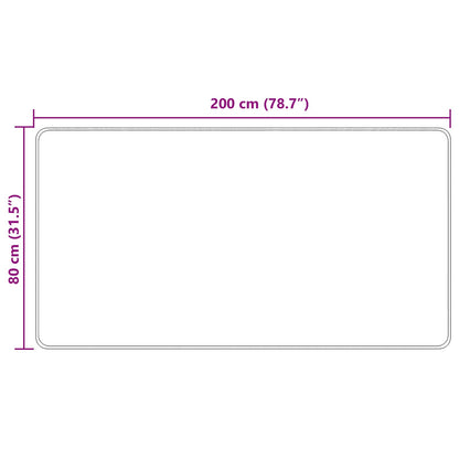 vidaXL Rug Runner MARSA Cream 80 x 200 cm Polyester and PVC