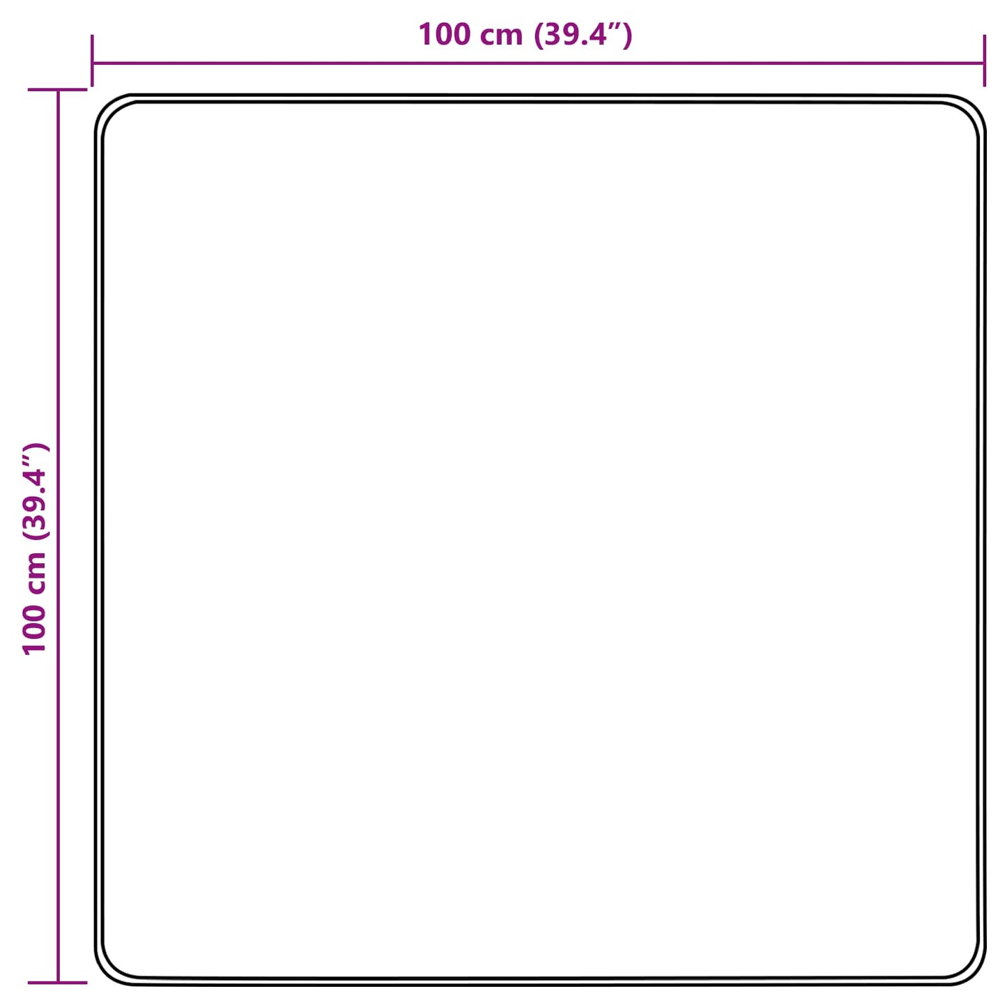 vidaXL Rug Runner MARSA Cream 100 x 100 cm Polyester and PVC