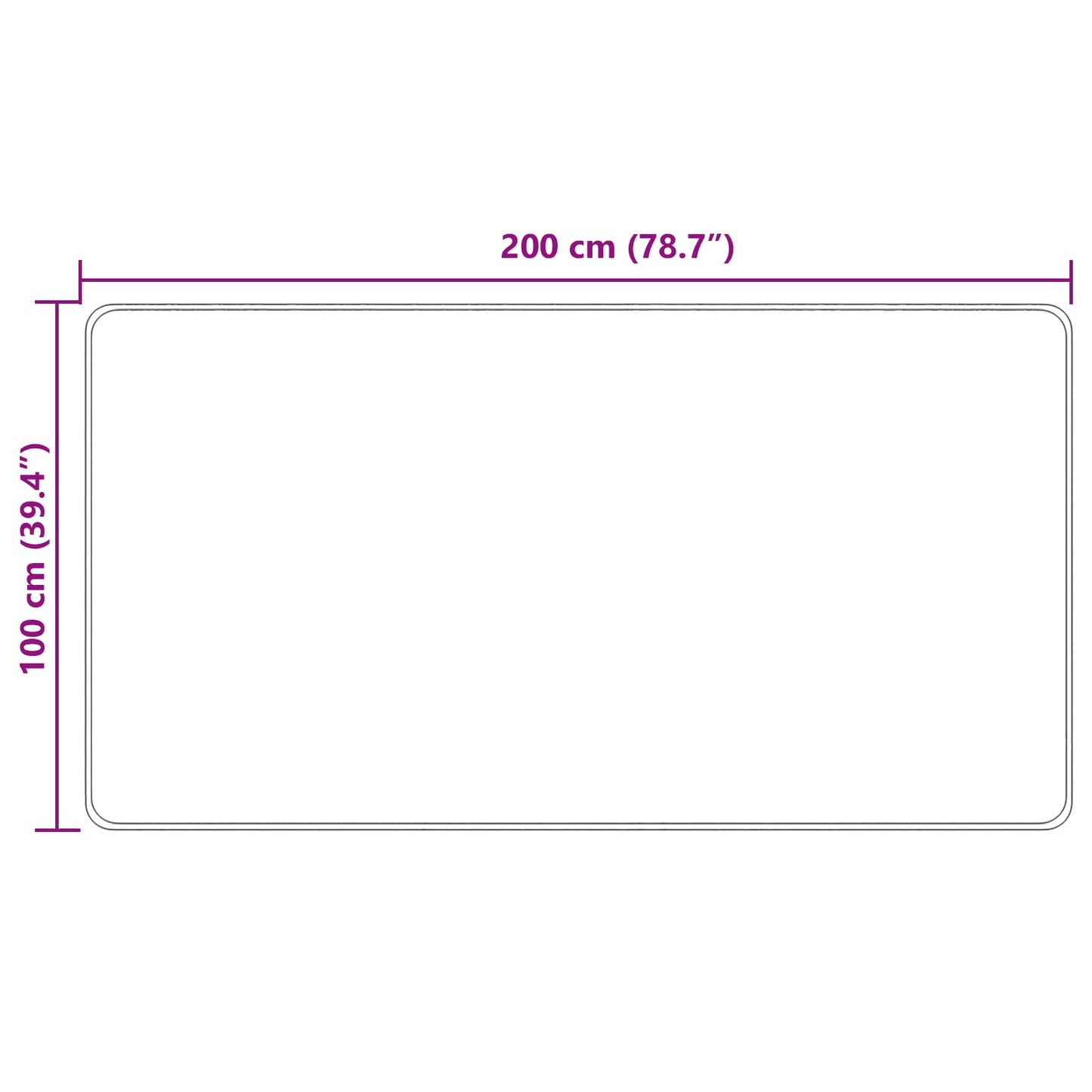 vidaXL Rug Runner MARSA Cream 100 x 200 cm Polyester and PVC
