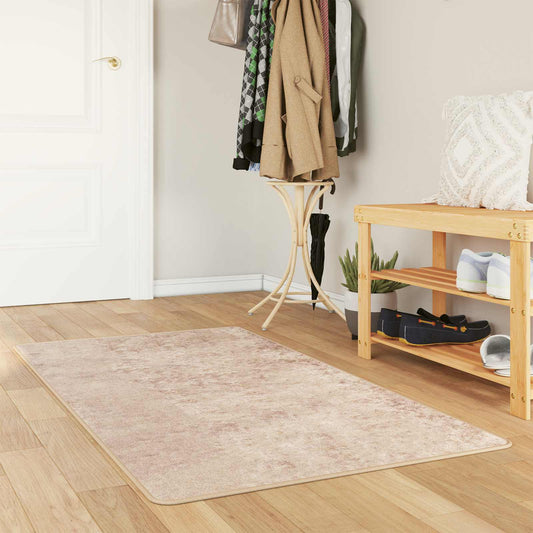 vidaXL Rug Runner MARSA Beige 80 x 100 cm Polyester and PVC