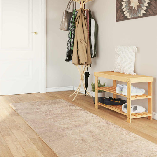 vidaXL Rug Runner MARSA Beige 80 x 400 cm Polyester and PVC