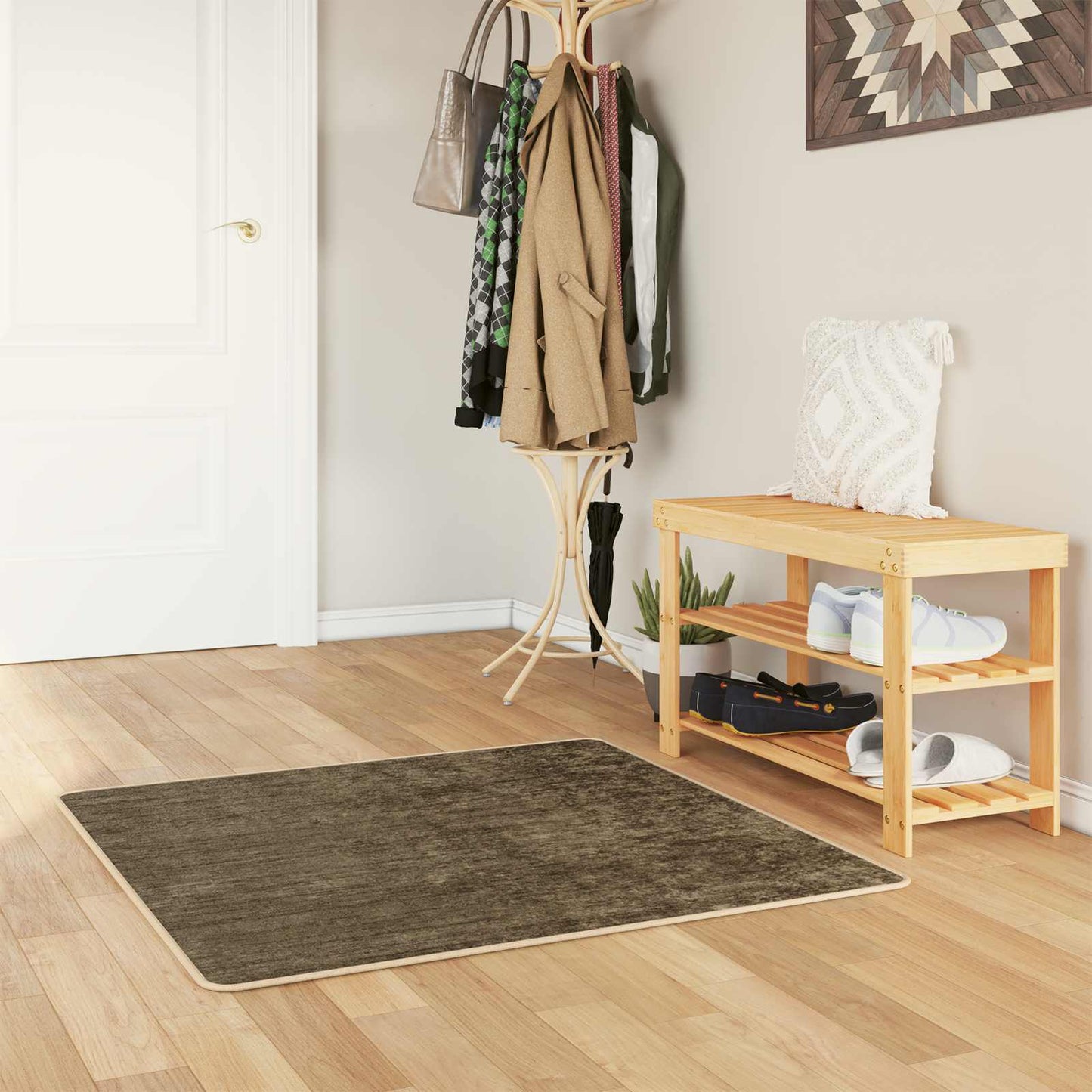 vidaXL Rug Runner MARSA Forest Green 100 x 100 cm Polyester and PVC