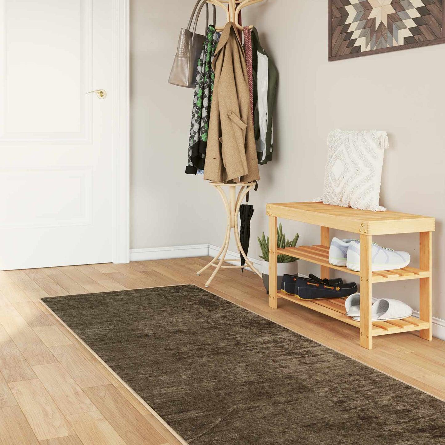 vidaXL Rug Runner MARSA Forest Green 100 x 250 cm Polyester and PVC